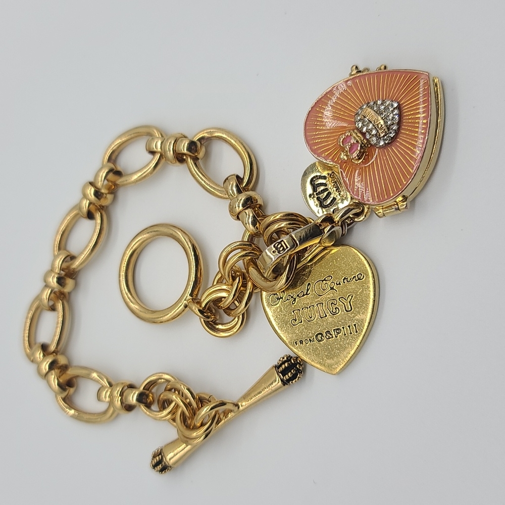 Juicy Couture 2006 LTD Edition Orange Sherbert Heart Locket on Royal Toggle!